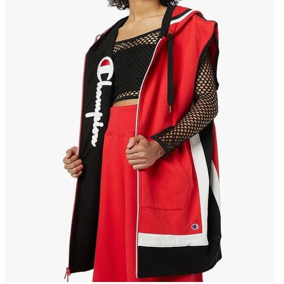 Champion + Rafael Chaouiche Reverse Weave Oversized Logo Hoodie Vest XS-M - Picture 2 of 10